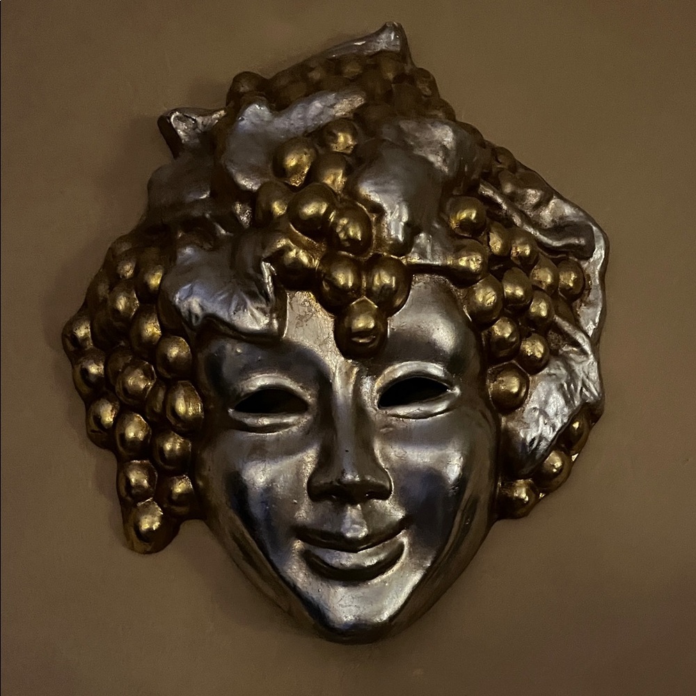 Decorative Gold and bronze - silver  Ceramic Wall Mask - Home Art